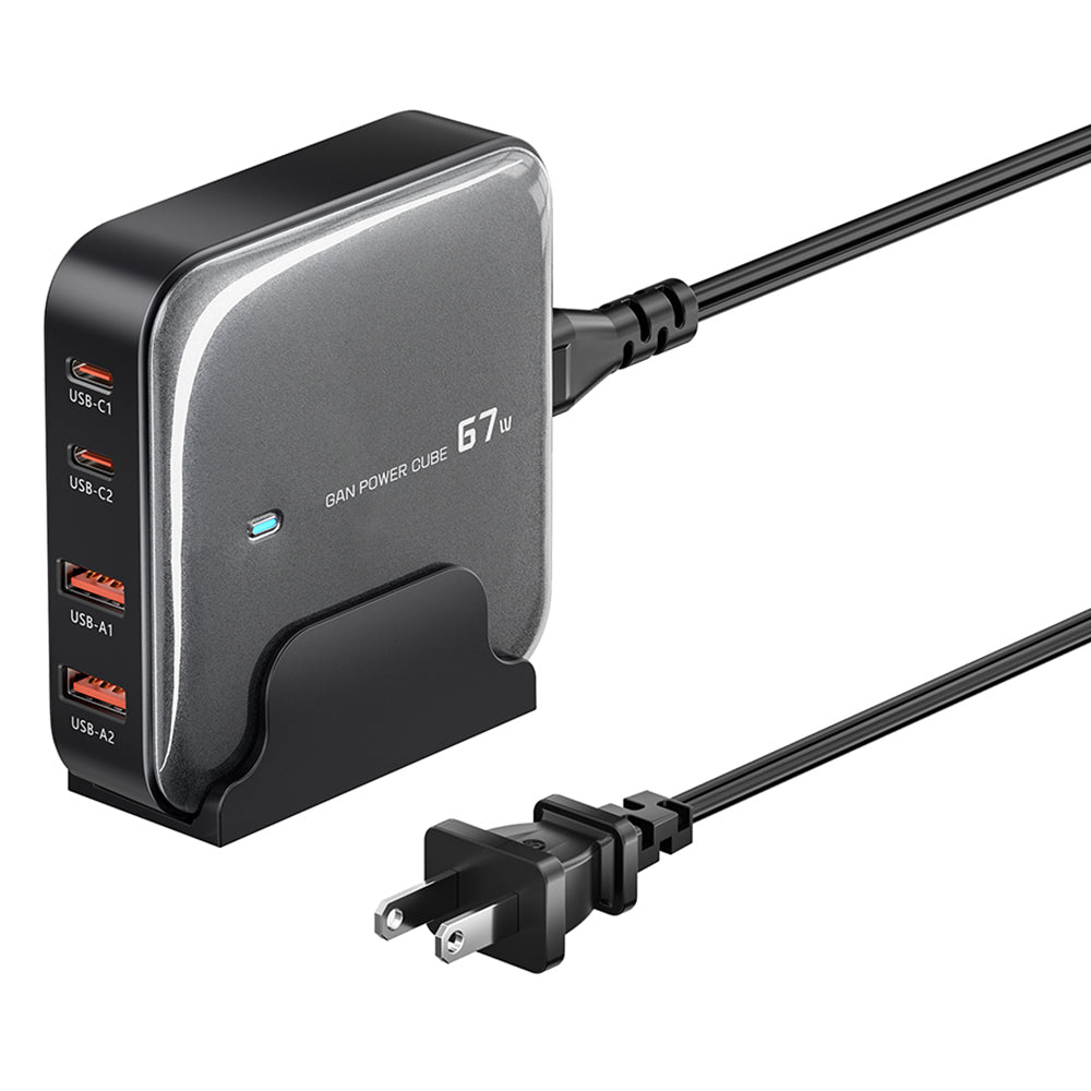 TOOCKI 2 Type-C + 2 USB-A PD 67W Fast Charging Adapter GaN Desktop Charger TOOCKI 2 Type-C + 2 USB-A PD 67W Fast Charging Adapter GaN Desktop Charger